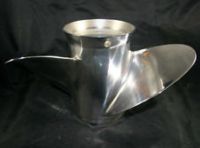 013050 Michigan Stainless Steel Propeller (14-1/4 x 23) for V-6 Gearcase, 15 Spline, and Thru-Hub Exhaust, Right Hand Rotation