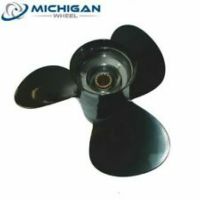 062213 Michigan Aluminum Propeller (11-1/2 x 13) Thru Hub Exhaust, 13 Spline, 3-1/4" Gearcase, 3-Blade