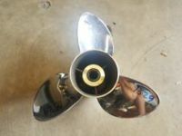 765177 Evinrude Johnson BRP Stainless Steel Propeller (10 x 12) Thru Hub, Exhaust 14 Spline, 3" Gearcase