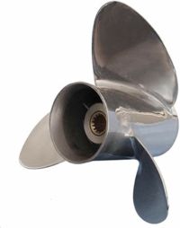765178 Evinrude Johnson BRP Stainless Steel Propeller (10 x 13) Thru Hub, Exhaust 14 Spline, 3" Gearcase