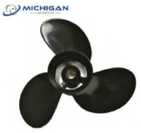 142102 Michigan Propeller Aluminium (9-1 / 4 x 9) Melalui Hub, Exhaust 12 Gigi Spline, 3-Blade