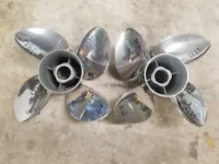 763941 BRP Evinrude Cyclone TBX Stainless Steel 4-Blade Propeller (14-1/8 x 18) LH